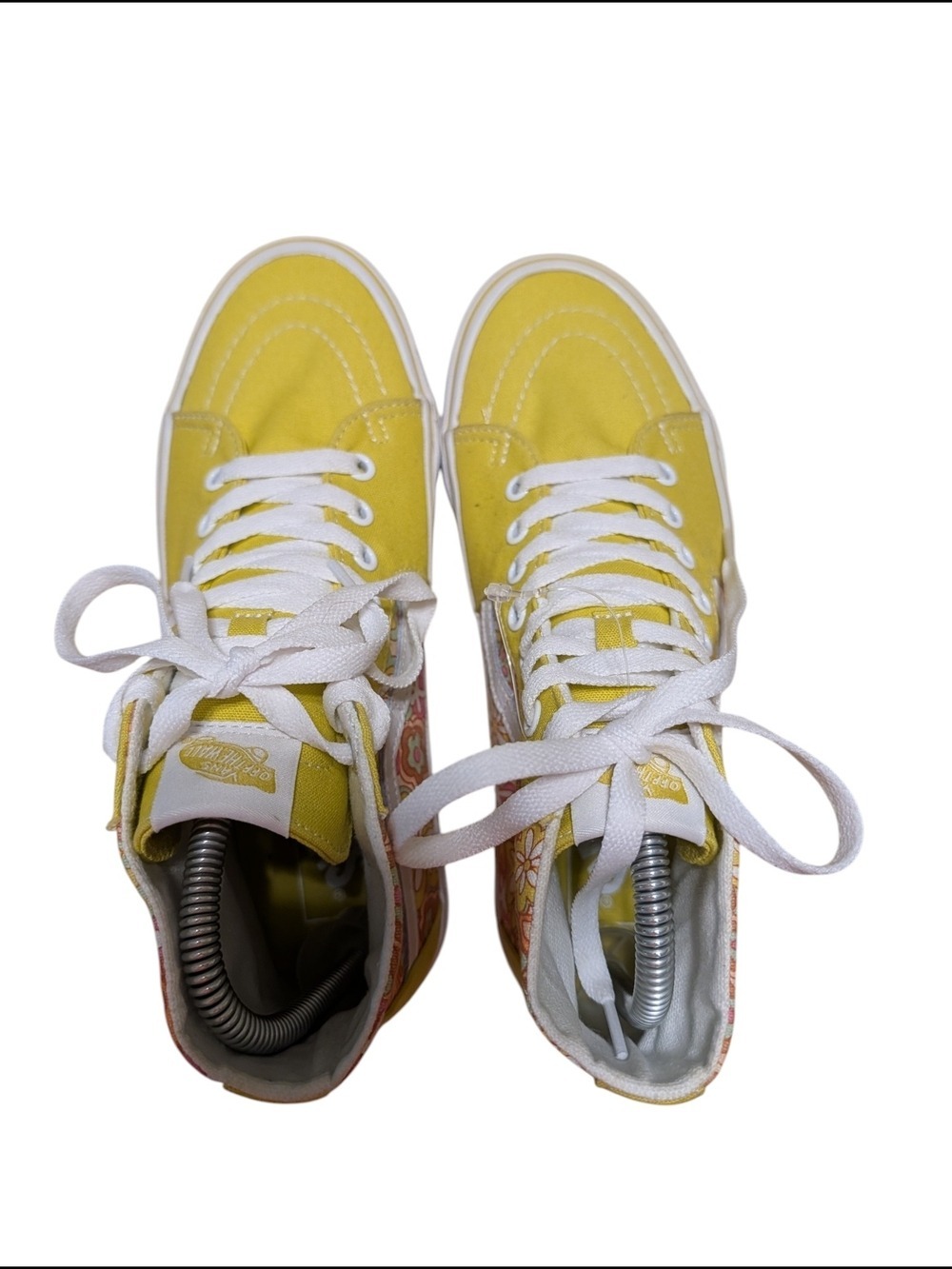 Vans Yellow High Top Sneakers Women's Size 9 - Picture 7 of 10